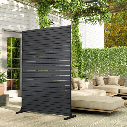 Outdoor Privacy Screen, 47.2" x 68.5" HDPE Panel With Stand, Black Side Awnings at Gallery Canada