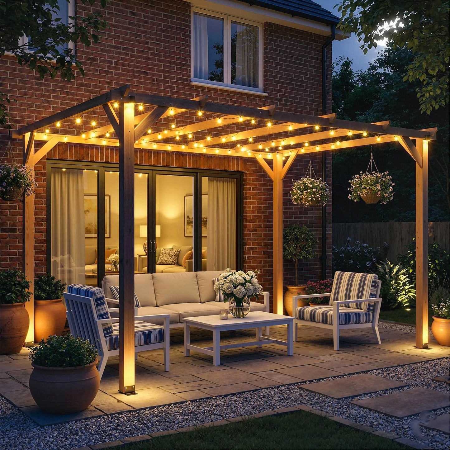 10' x 13' Wooden Pergola, Outdoor Gazebo Trellis, Concrete Anchors Pergolas at Gallery Canada