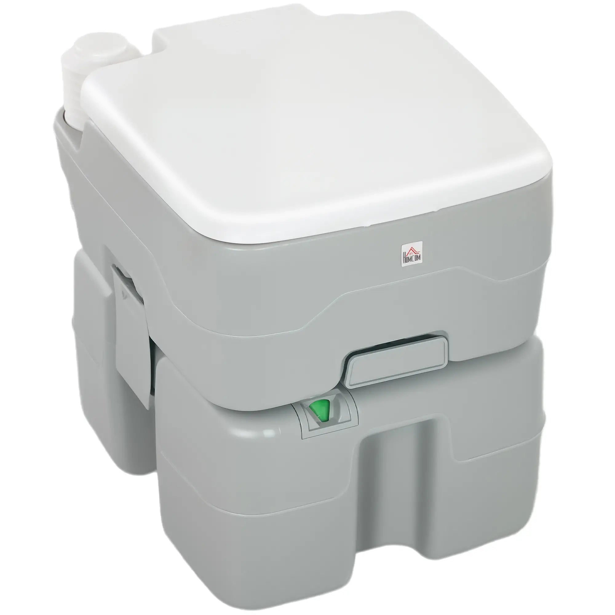 Portable Travel Toilet, Flushable Tank, Level Indicator, 5.3 Gallon (20L) Camping Toilets Grey & White at Gallery Canada