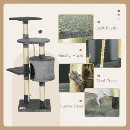 46Inch Cat Tree, Multi Level Tower for Large Cats, Grey Floor to Ceiling Cat Trees at Gallery Canada