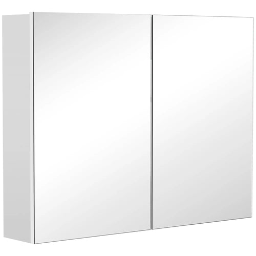 Wall-Mounted Bathroom Mirror Cabinet, Double Doors, Adjustable Shelf, Lilac
