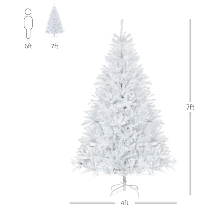 7FT Artificial Christmas Tree, Foldable Feet, Indoor, White White Christmas Trees at Gallery Canada