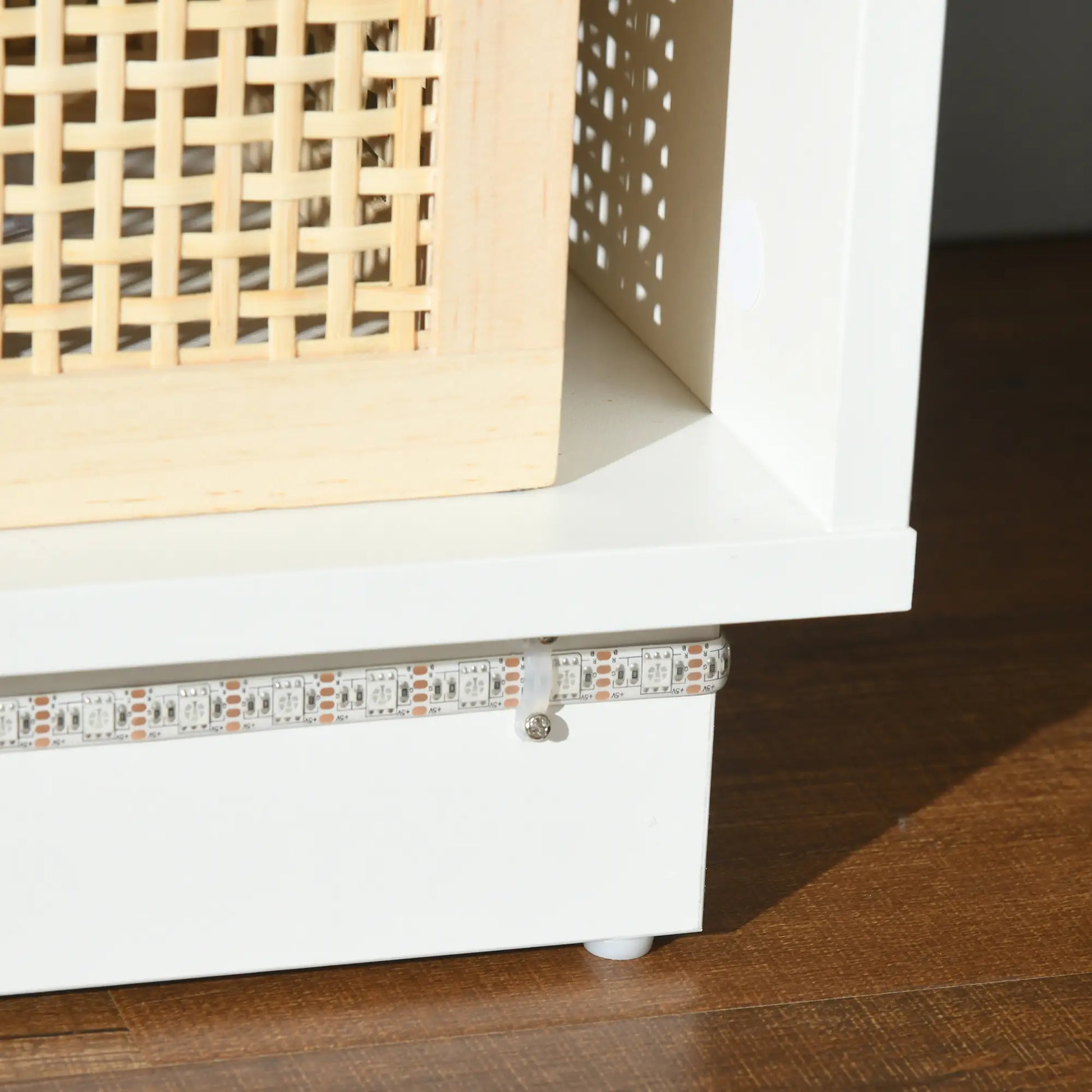 LED Nightstand with Lights, Drawer, 2 Shelves, Remote, 15.7 Inch Bedside Tables at Gallery Canada