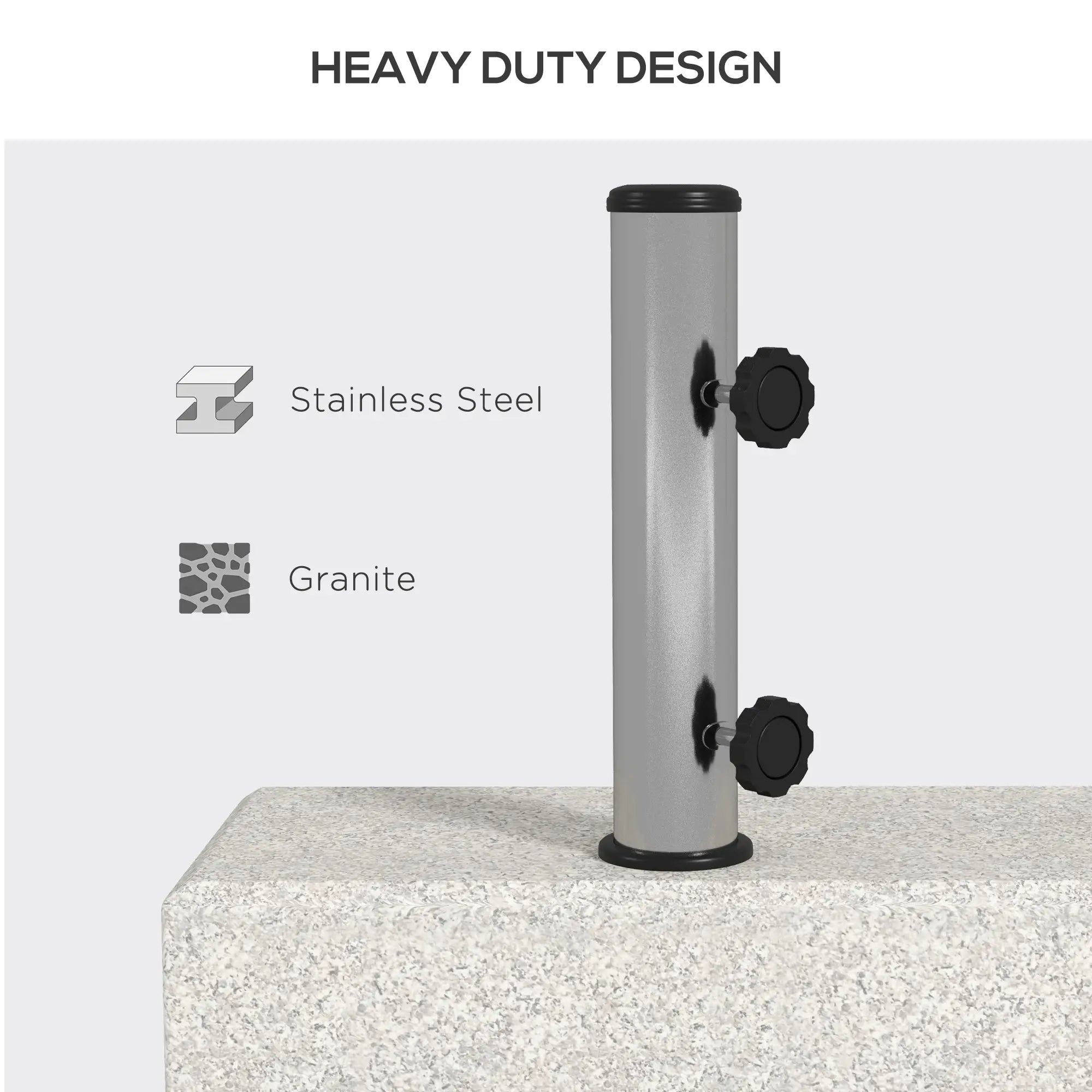 55 Lbs Half Granite Parasol Base, Outdoor Umbrella Stand, Grey Umbrella Bases at Gallery Canada