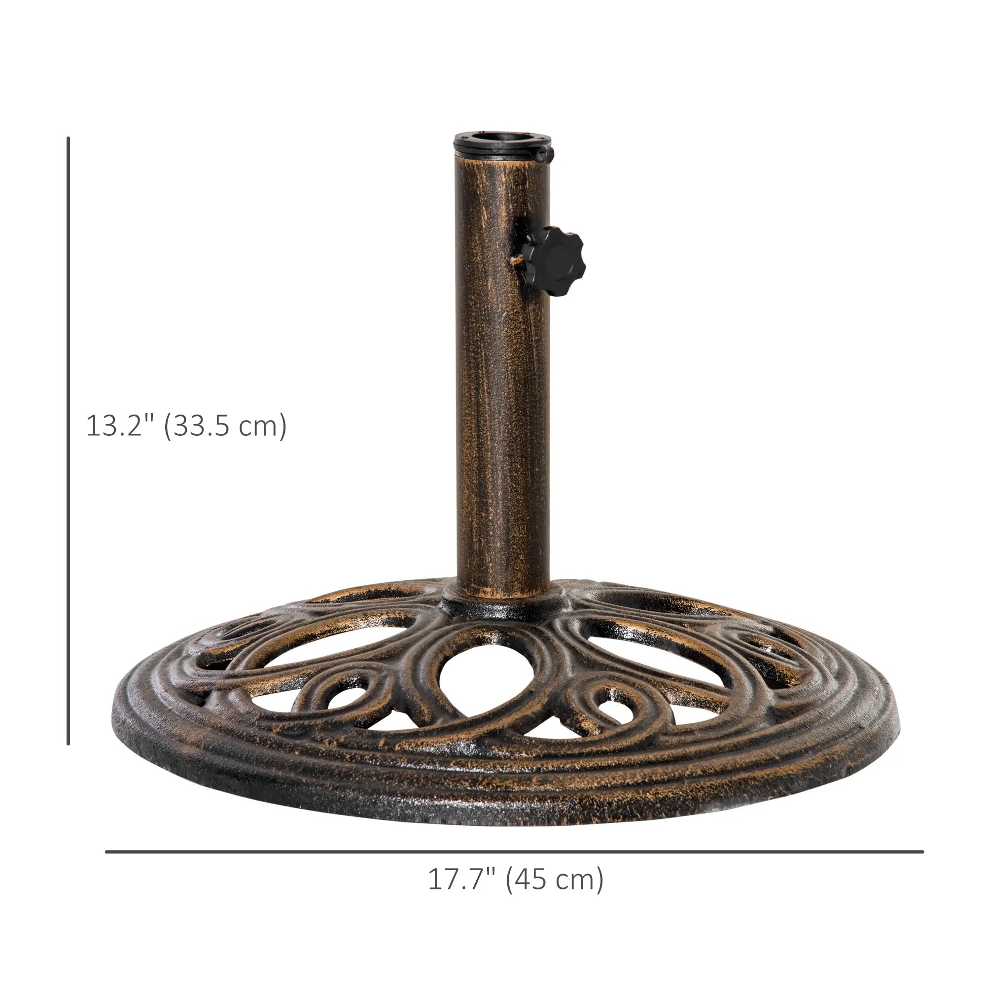 Round Cast Iron Umbrella Base Stand, Outdoor, Fit Dia. 1.5