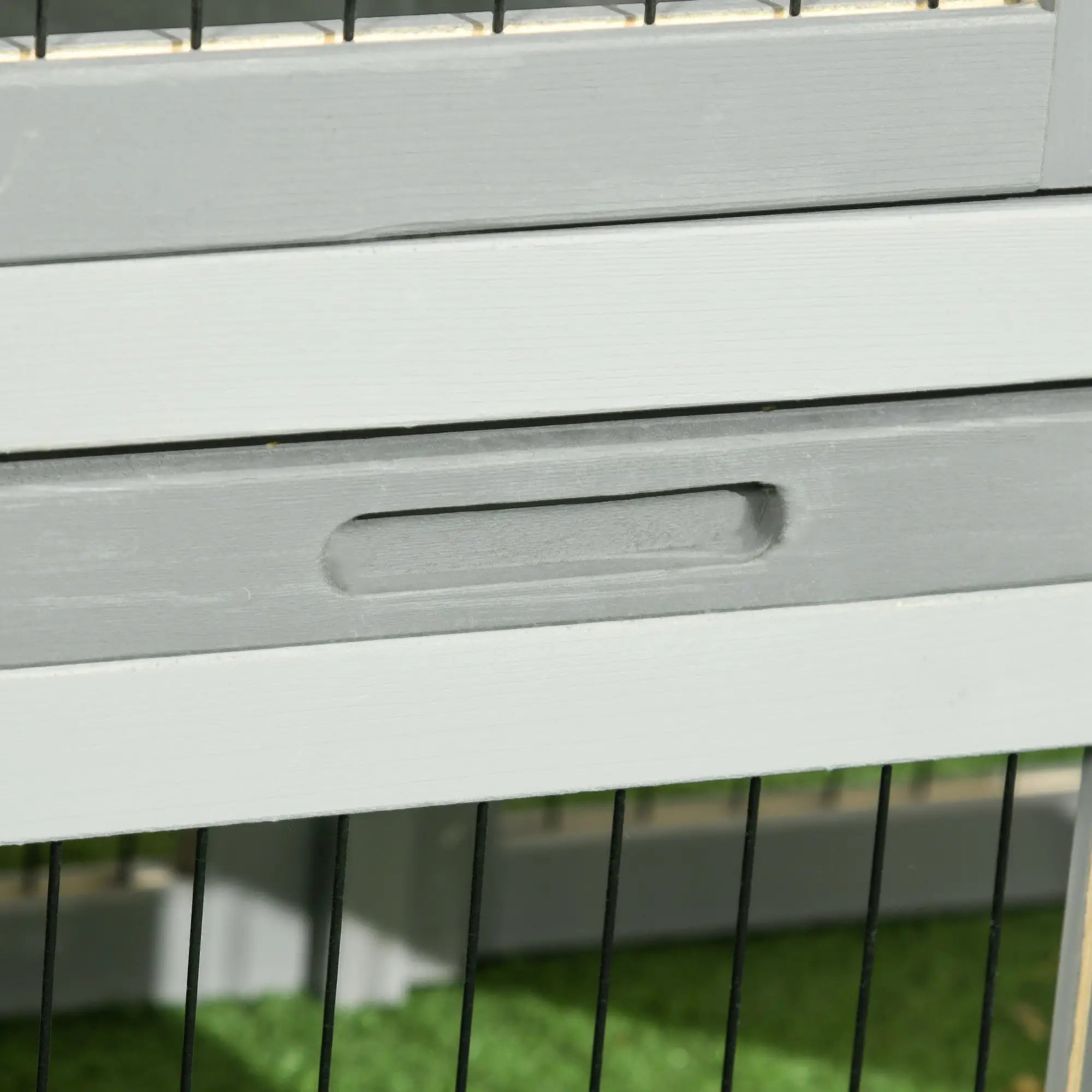 Wood Rabbit Hutch With Ramp, Openable Roof, Pull Out Tray, Light Grey Rabbit Hutch at Gallery Canada