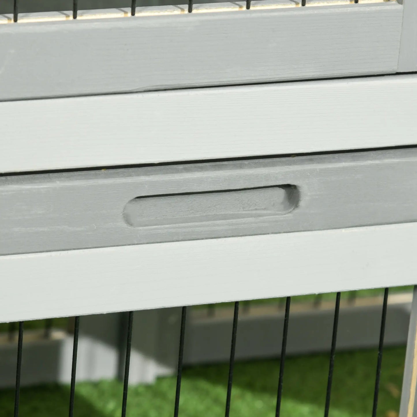 Wood Rabbit Hutch With Ramp, Openable Roof, Pull Out Tray, Light Grey Rabbit Hutch at Gallery Canada