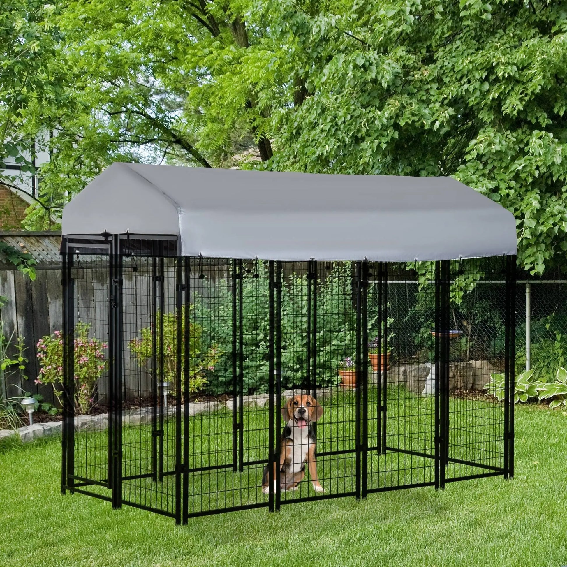 Outdoor Dog Kennel, Waterproof UV-Resistant Cover, 8 x 4 x 6 ft Houses, Kennels & Pens at Gallery Canada
