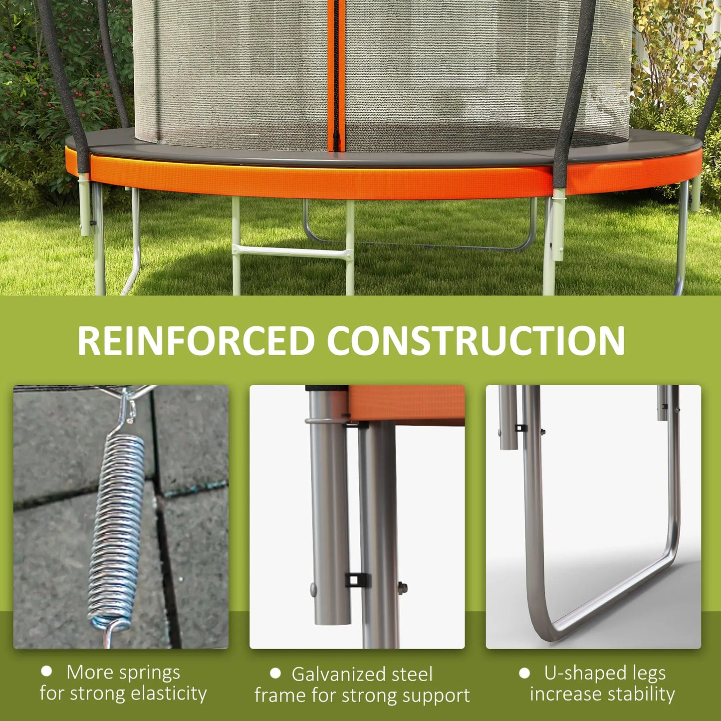 8ft Outdoor Trampoline with Enclosure Net, Ladder, for Teens and Adults Trampolines at Gallery Canada