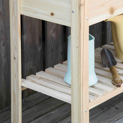Elevated Planter Box with Storage, 36" x 16" x 32", Natural Elevated Garden Beds at Gallery Canada
