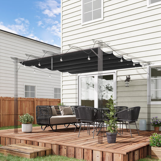 Retractable Replacement Pergola Canopy for 9.8' x 9.8' Pergola, Pergola Cover Replacement, Dark Grey - Gallery Canada