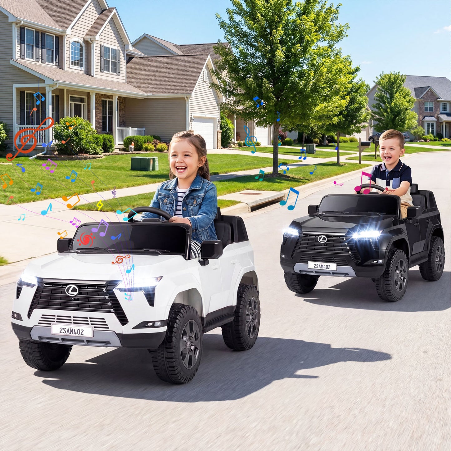24V 4WD Ride On Car, Licensed Lexus GX550 Electric Vehicle, White Powered Ride On Toys at Gallery Canada