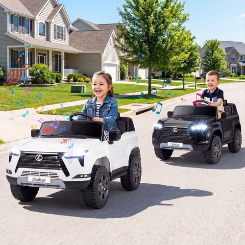 24V 4WD Ride On Car, Licensed Lexus GX550 Electric Vehicle, White