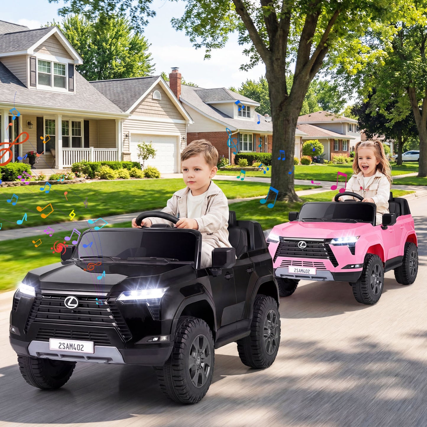 24V 4WD Electric Ride On Car, For Ages 3+, Black Powered Ride On Toys at Gallery Canada