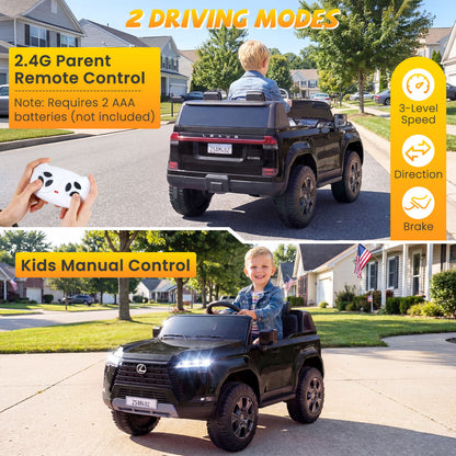 24V 4WD Electric Ride On Car, For Ages 3+, Black Powered Ride On Toys at Gallery Canada