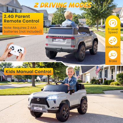 24V 4WD Ride On Car, Remote Control, Ages 3+, Gray Powered Ride On Toys at Gallery Canada