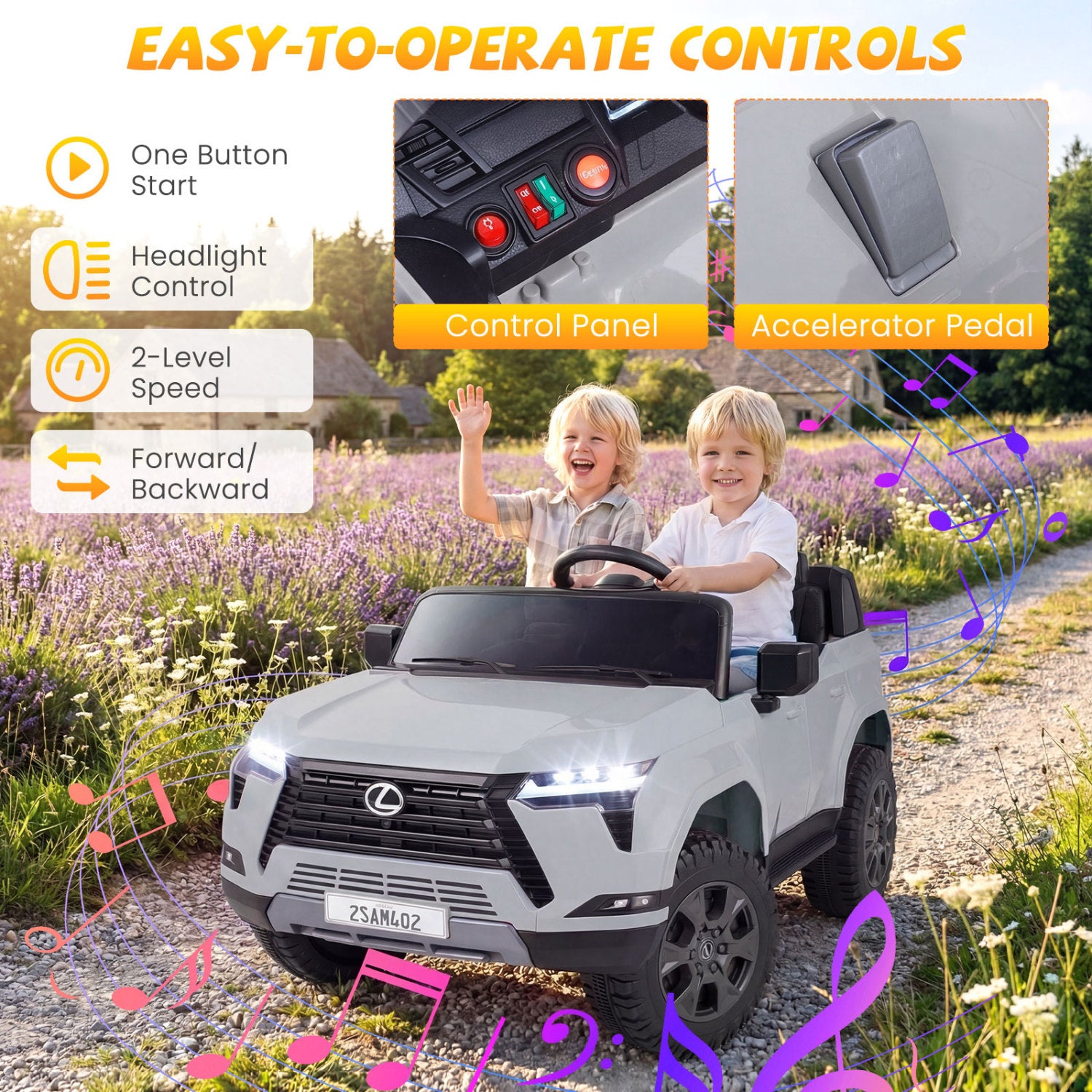 24V 4WD Ride On Car, Remote Control, Ages 3+, Gray Powered Ride On Toys at Gallery Canada