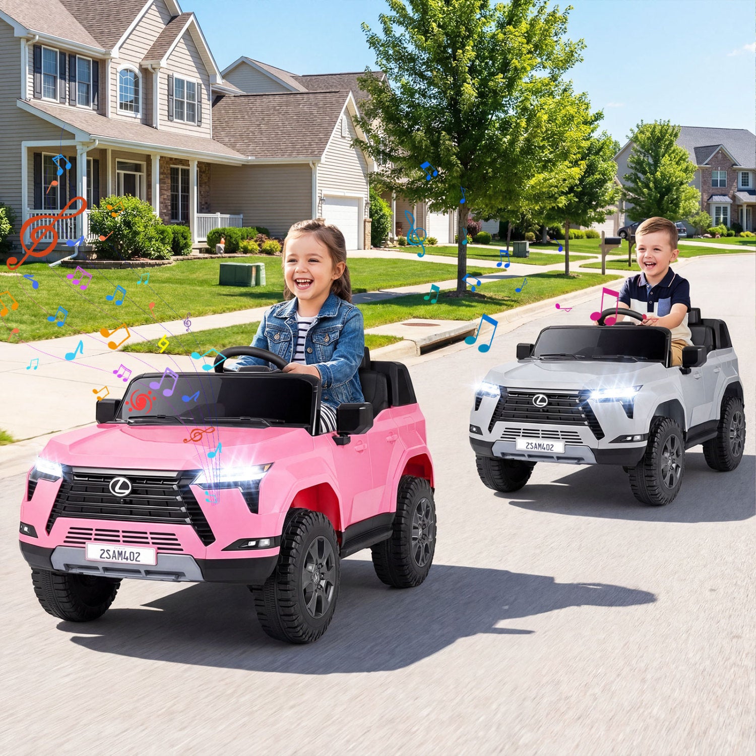 24V 4WD Ride On Car, Licensed Lexus GX550 Electric Vehicle, Pink Powered Ride On Toys at Gallery Canada