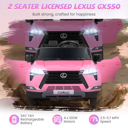 24V 4WD Ride On Car, Licensed Lexus GX550 Electric Vehicle, Pink Powered Ride On Toys at Gallery Canada