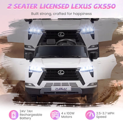 24V 4WD Ride On Car, Licensed Lexus GX550 Electric Vehicle, White Powered Ride On Toys at Gallery Canada