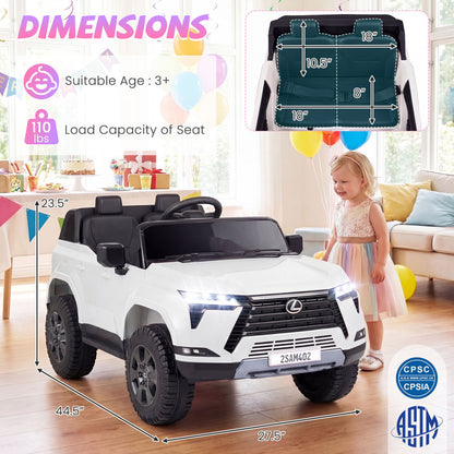 24V 4WD Ride On Car, Licensed Lexus GX550 Electric Vehicle, White Powered Ride On Toys at Gallery Canada