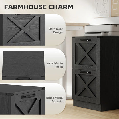 2-Drawer File Cabinet, Silent Slides, Vertical Farmhouse, Black Office Cabinets & Cupboards at Gallery Canada