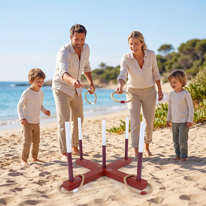 Ring Toss Game for Kids and Adult with 6 Rope Rings and Storage Bag, Brown Lawn Games at Gallery Canada