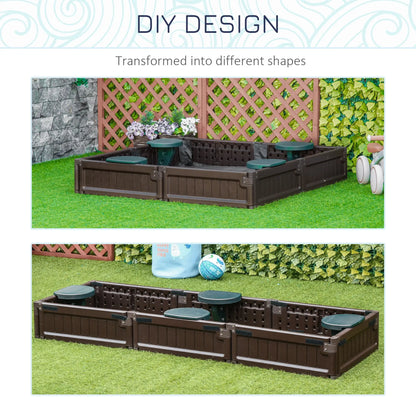 Kids Outdoor Sandbox with Canopy, Bottom Fabric Liner, Brown Sandboxes & Accessories at Gallery Canada