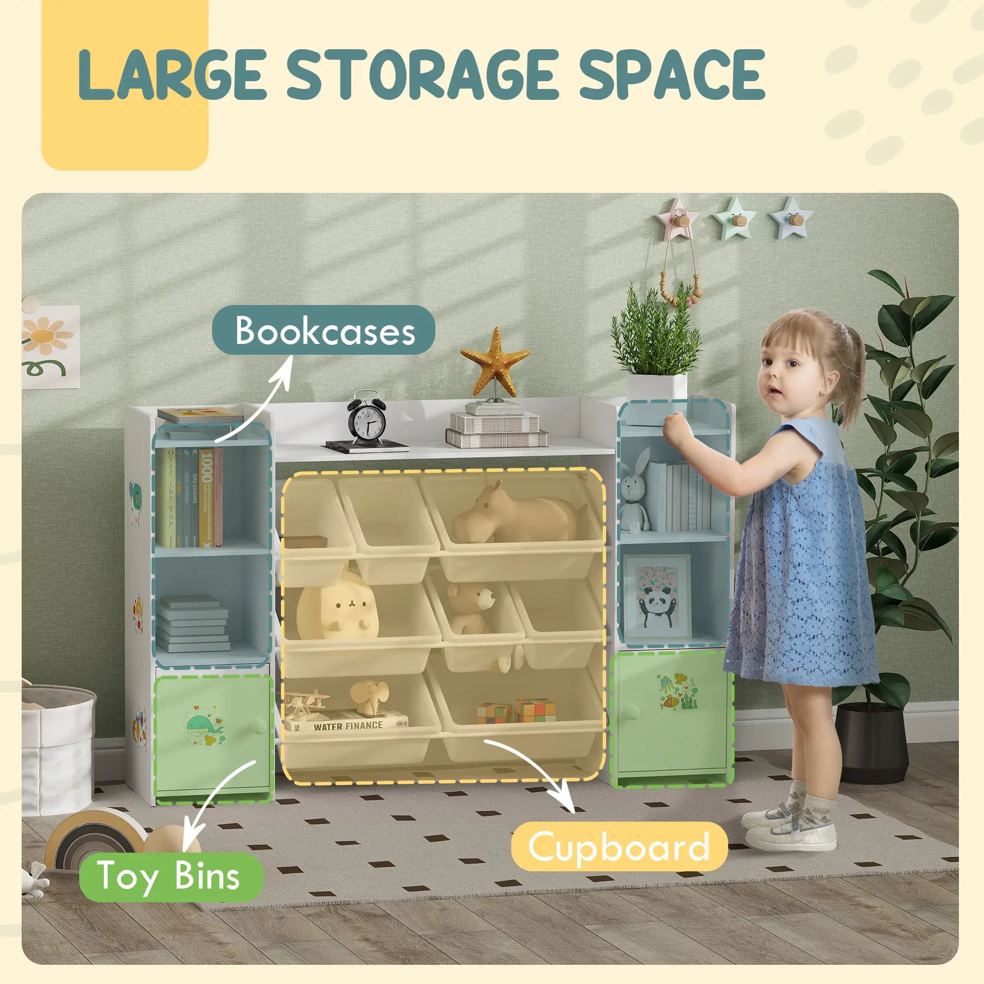 Kids Toy Organizer With 8 Removable Bins, Bookshelf, White Bookshelves & Bookcases at Gallery Canada