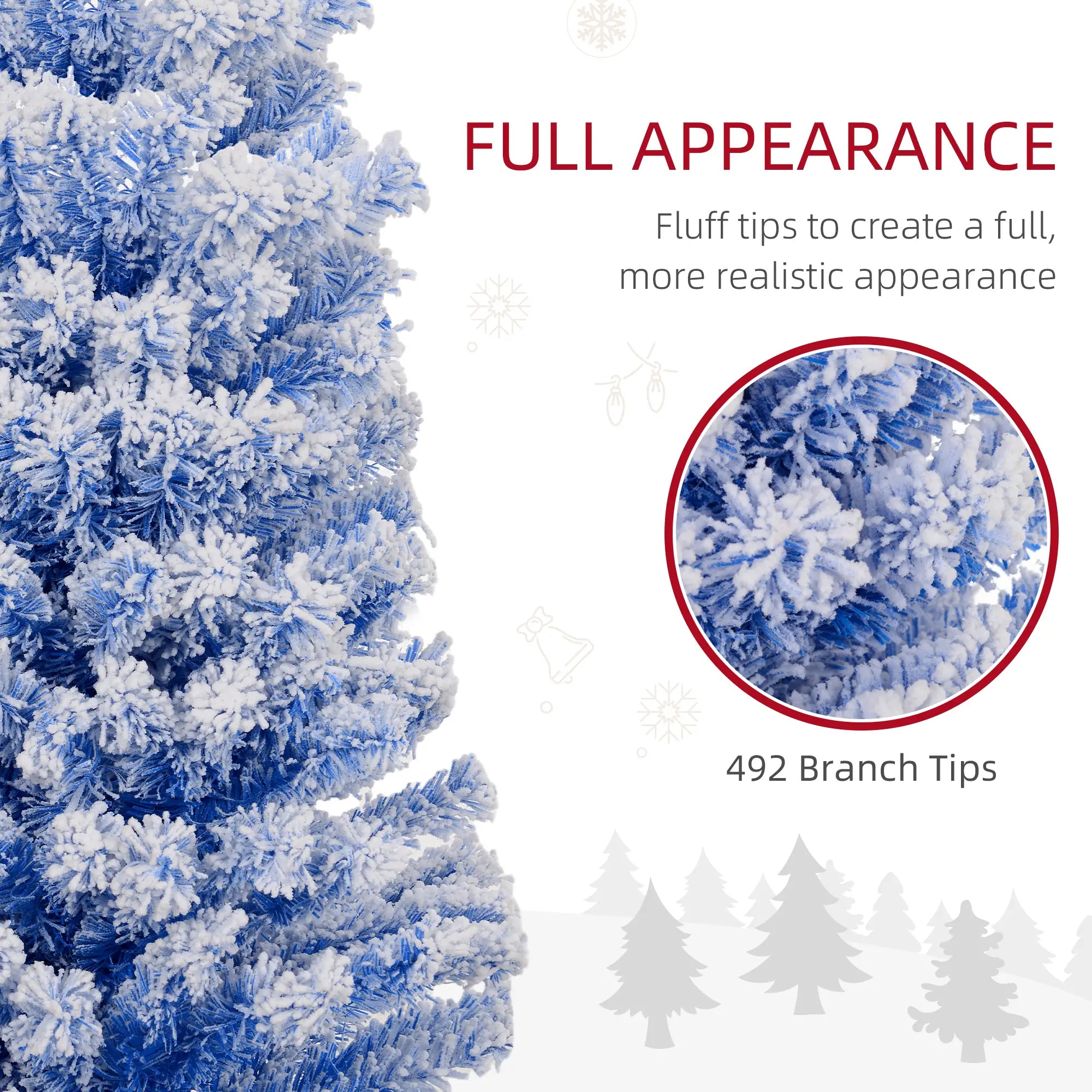 6ft Flocked Pencil Christmas Tree, Realistic Branch Tips, Blue Pencil Christmas Trees at Gallery Canada
