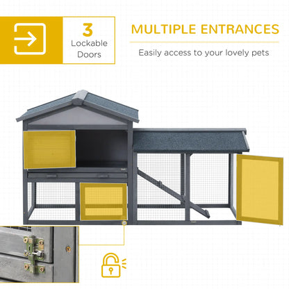 Wood Rabbit Hutch, Bunny Cage, Small Animal House, Dark Grey Rabbit Hutch at Gallery Canada