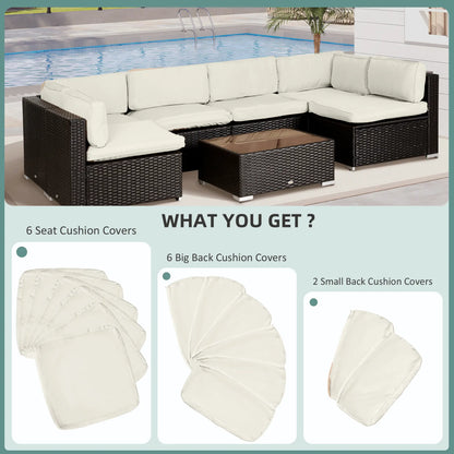 14pc Patio Rattan Sofa Set, Polyester Cushion Cover, Cream White Patio Chair Cushions at Gallery Canada