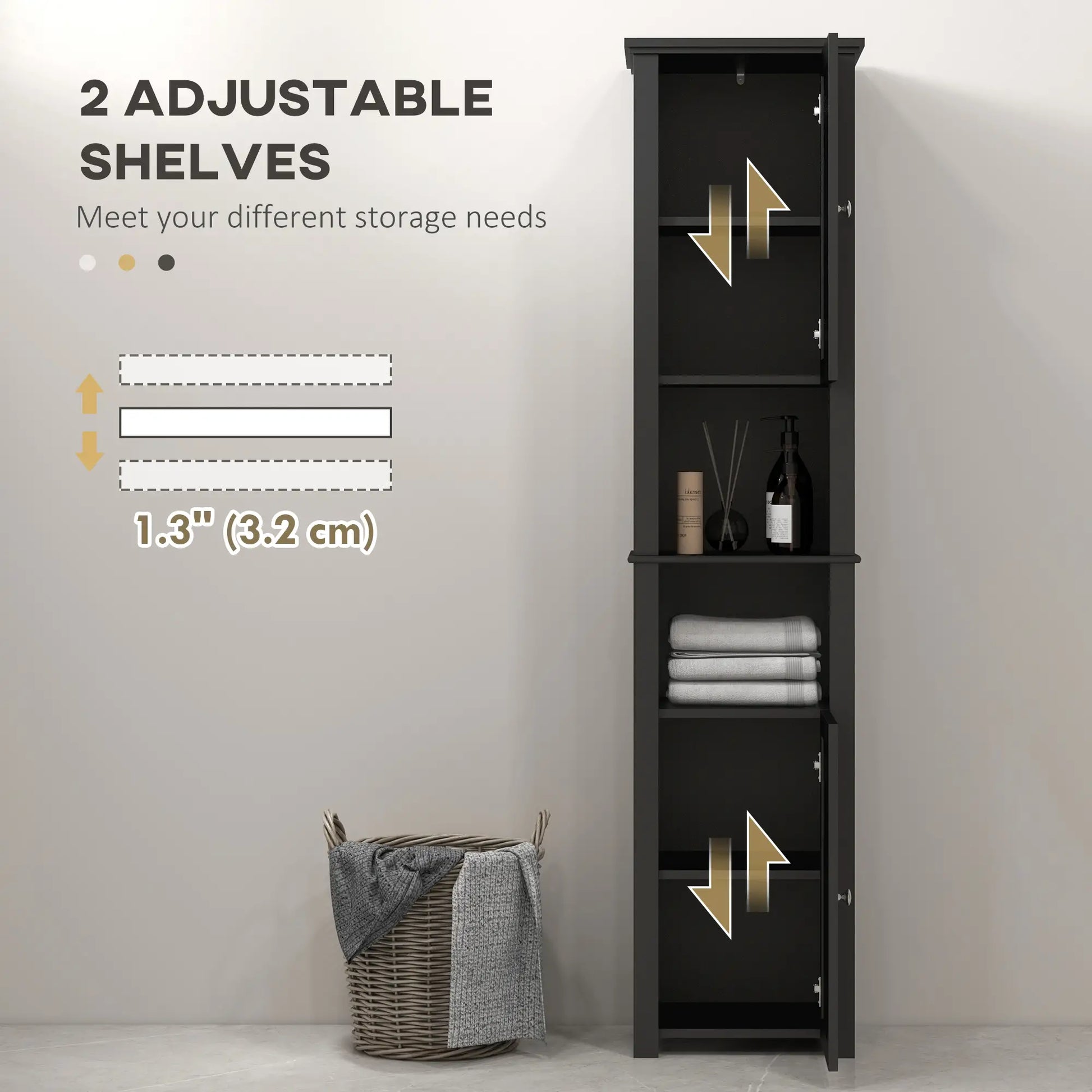 Tall Medicine Cabinet, Freestanding Bathroom Storage, Black Bathroom Cabinets at Gallery Canada