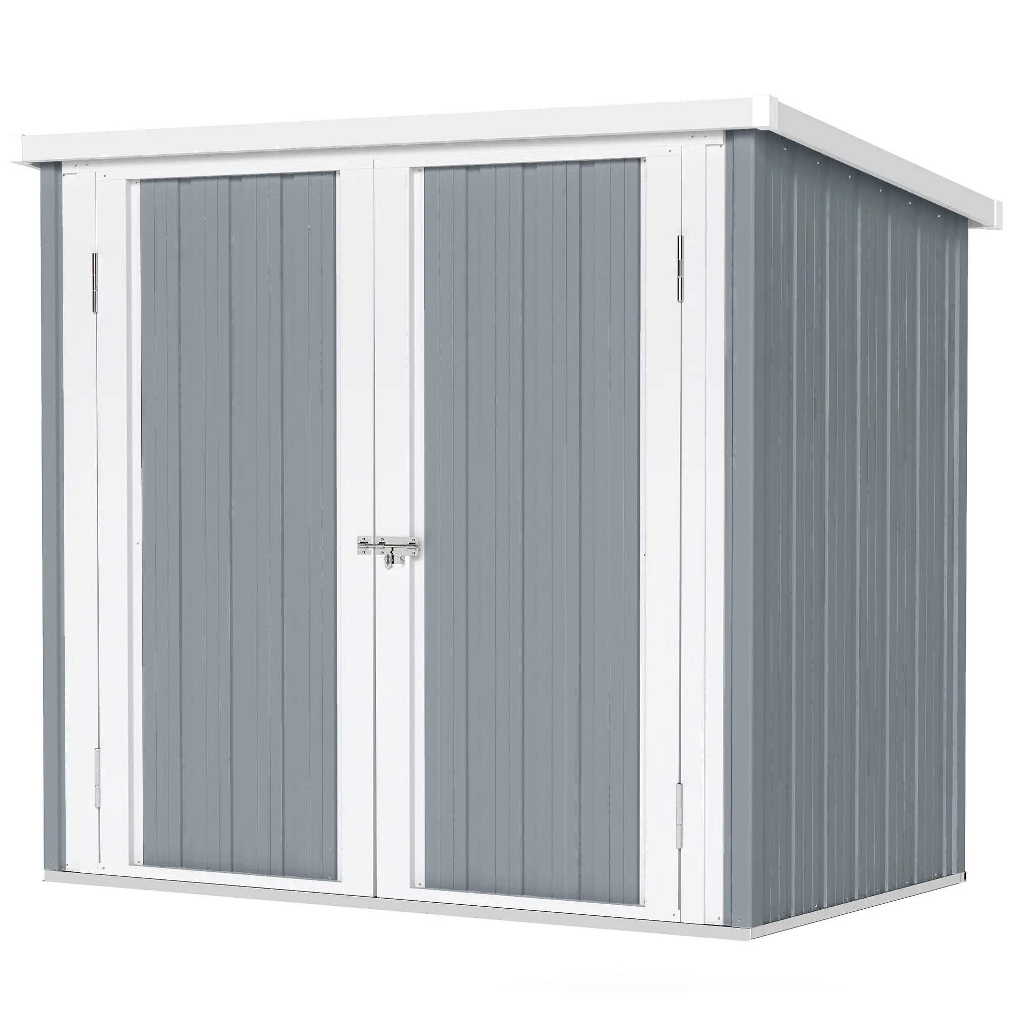 5' x 3' Metal Garden Storage Shed, Tool House With Double Doors Sheds Light Grey at Gallery Canada
