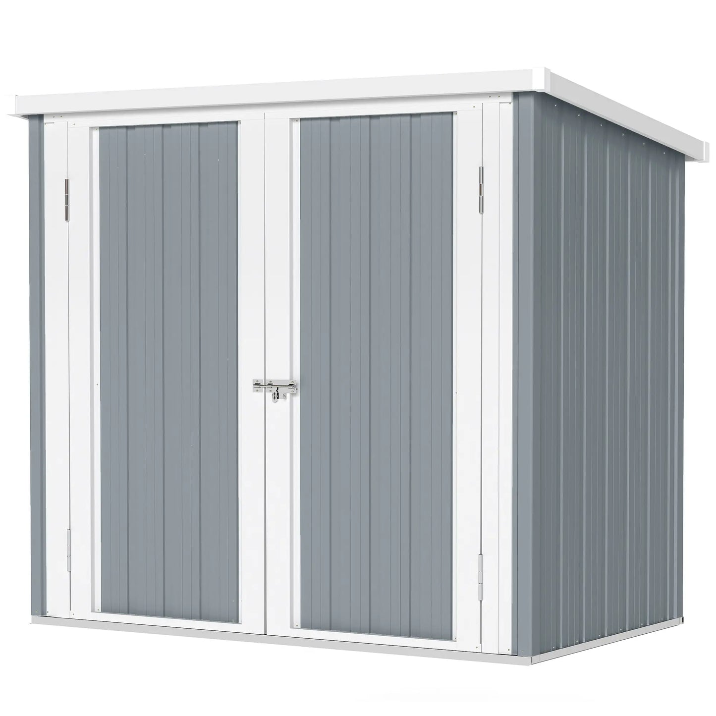 5' x 3' Metal Garden Storage Shed, Tool House With Double Doors Sheds Light Grey at Gallery Canada
