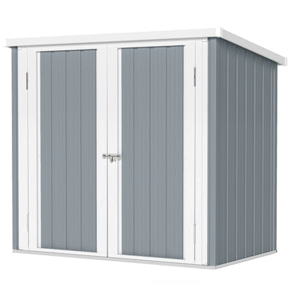5' x 3' Metal Garden Storage Shed, Tool House With Double Doors Sheds Light Grey at Gallery Canada