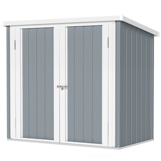 5' x 3' Metal Garden Storage Shed, Tool House With Double Doors Sheds Light Grey at Gallery Canada