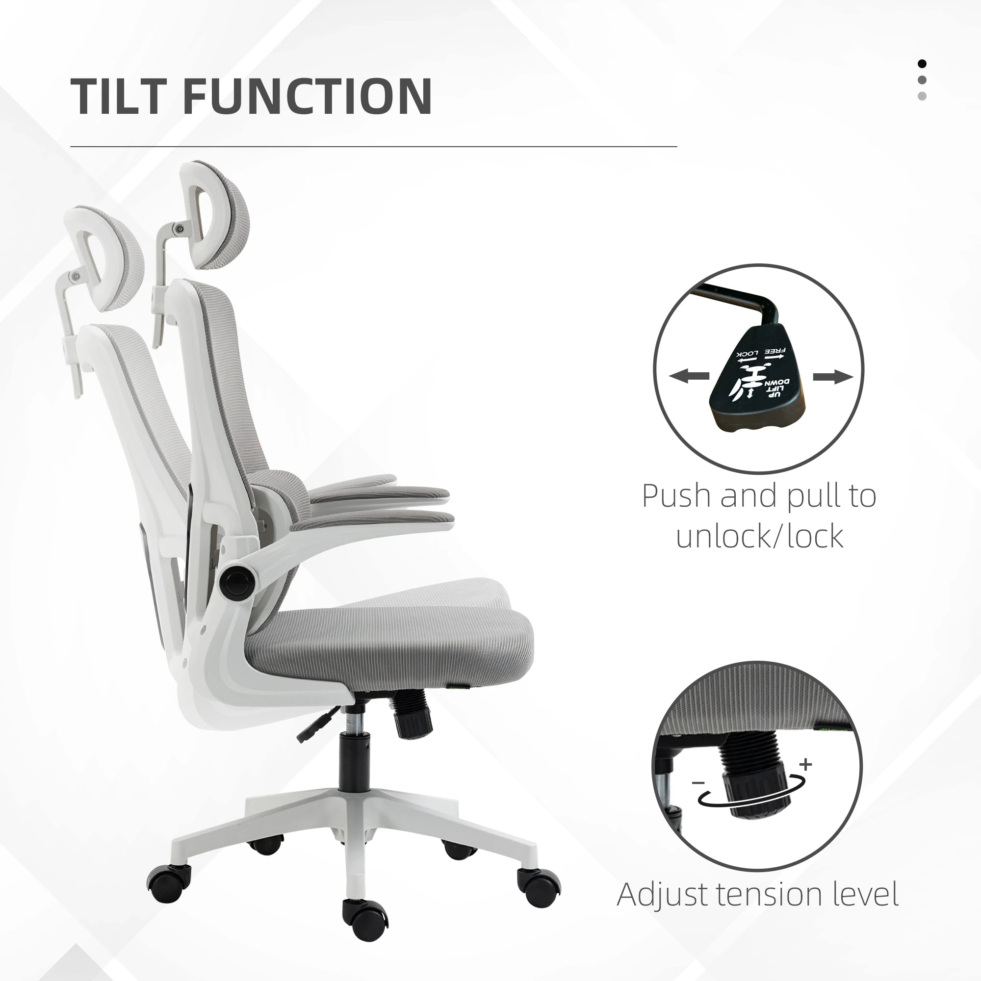 Ergonomic Office Chair, Auto-Adaptive Lumbar Support, Adjustable Headrest, Grey Executive & Manager Chairs at Gallery Canada