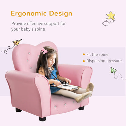 Kids Mini Princess Sofa, Toddler Chair, Upholstered Tufted Armchair, Pink Kids Chairs & Seating at Gallery Canada