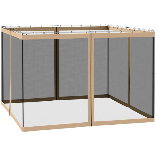 Gazebo Replacement Mosquito Netting, 10' x 10', Black Gazebo Sidewalls Black, Beige at Gallery Canada