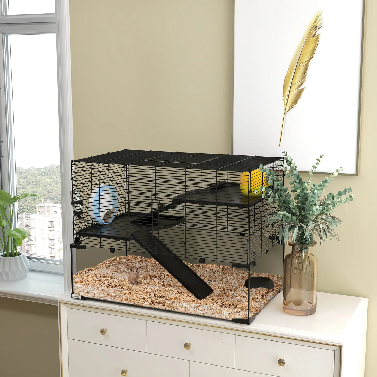 Hamster Cage, Gerbil Cage With Glass Basin, Black Hamster Cages at Gallery Canada