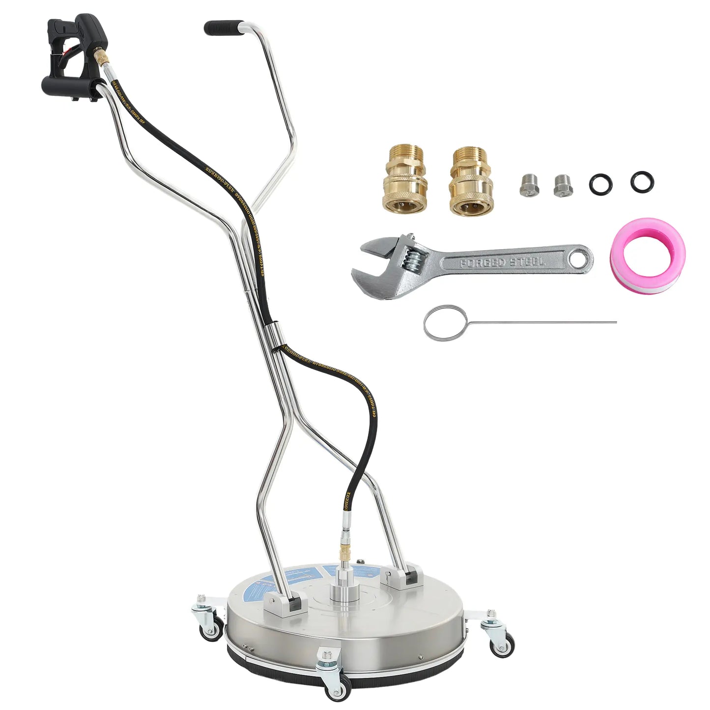 18" Pressure Washer Surface Cleaner, 4 Wheels, Stainless Steel, 1/4" Quick Connector, 2 Handles, 3600 PSI, Silver Garden Accessories at Gallery Canada