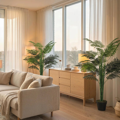 5FT Artificial Palm Tree Set, Fake Tropical Plant In Pot, Green Artificial Trees at Gallery Canada