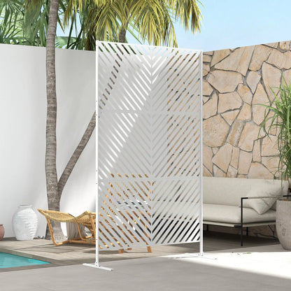 6.5FT Metal Privacy Screen, Triangle Style, White Side Awnings at Gallery Canada