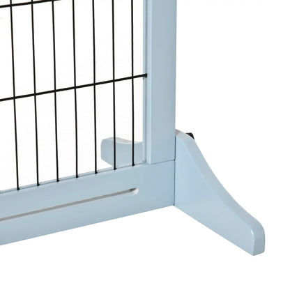 41"-72" Wooden Pet Gate, Support Feet, Small Medium Dogs, Grey-Blue Houses, Kennels & Pens at Gallery Canada