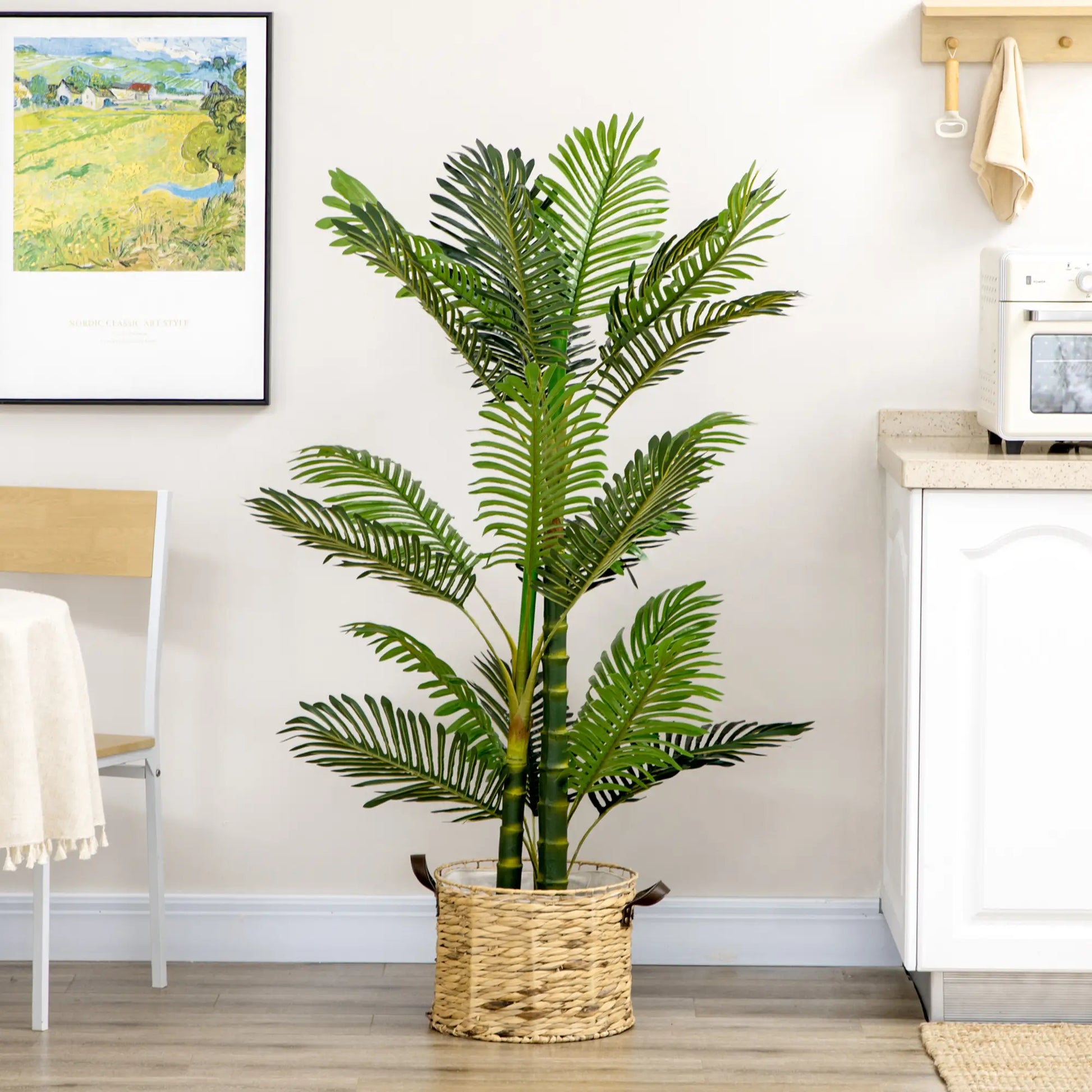 Artificial Areca Palm Tree in Pot, 21 Leaves, 8"x8"x60", Green Artificial Trees at Gallery Canada