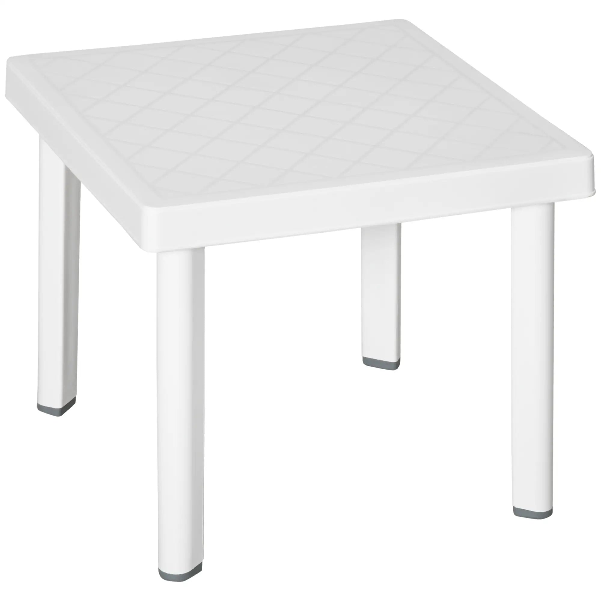 White Plastic Outdoor Square Garden Side Table, Coffee Table, White Patio Side Tables White at Gallery Canada