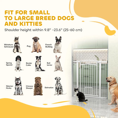 42" Extra Tall Dog Gate With Cat Door, 2 Extension Kits, 30"-41" Width Houses, Kennels & Pens at Gallery Canada
