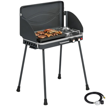 Camping Stove Gas Griddle Combo, 20,000 BTU, Portable, Black Propane Gas Grills at Gallery Canada