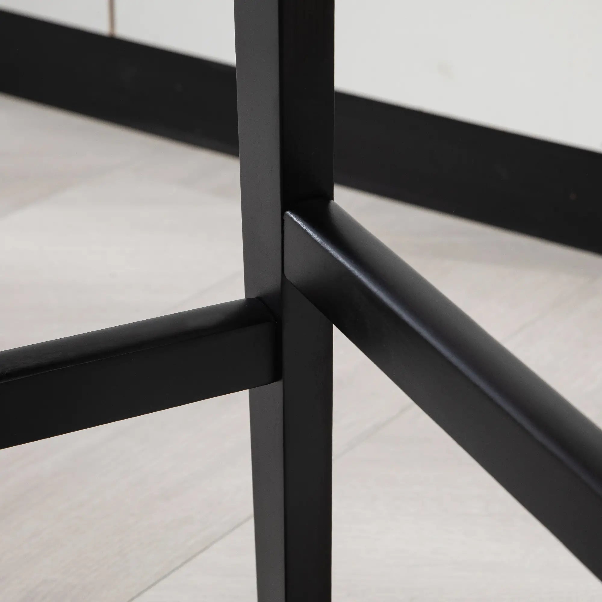 PU Leather Bar Stools Set of 2, Counter Height with Footrest, Solid Wood Legs, Black Bar Stools at Gallery Canada